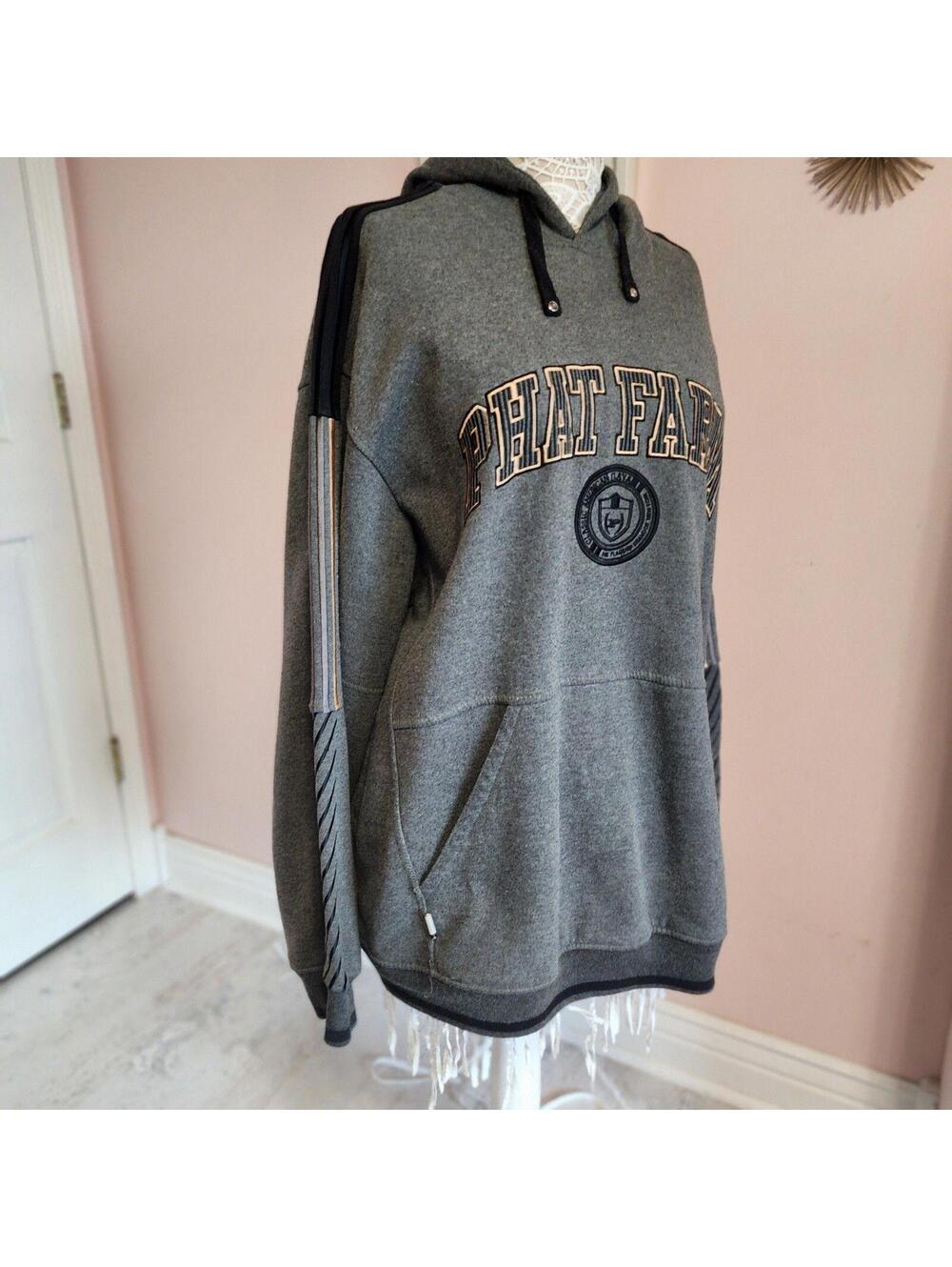 EUC phat farm grey black hooded sweatshirt mens xxl zippers unique